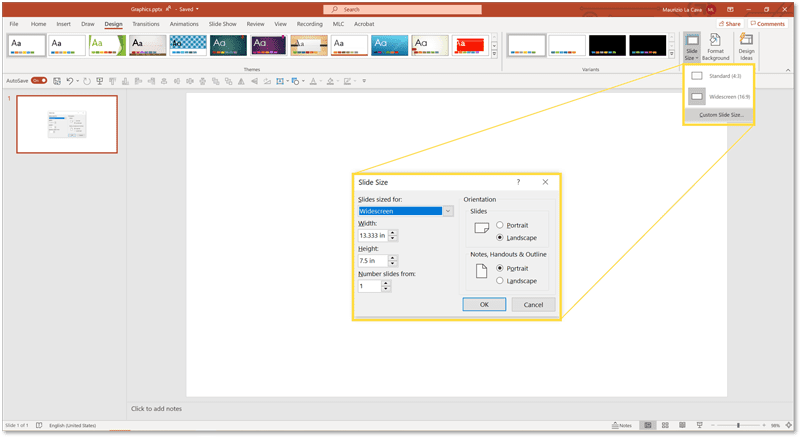 Custom Slide Size to manage all your other requirements