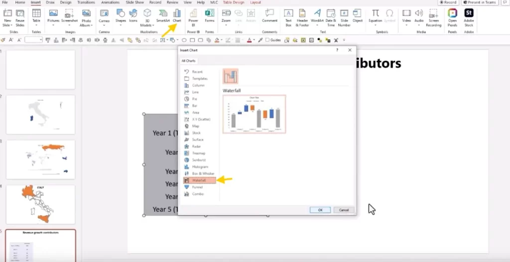Powerpoint Make Waterfall How to create a waterfall chart on PowerPoint